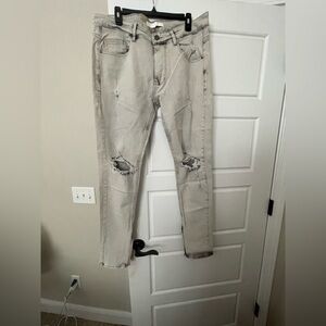 Men's Distressed Gray Jeans
